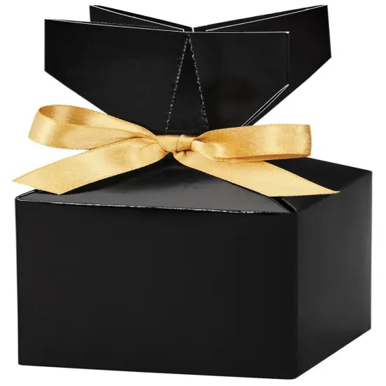 Pack/6: Black Cinch Gift Boxes - 3-1/2 x 3-1/2 x 7" {1}