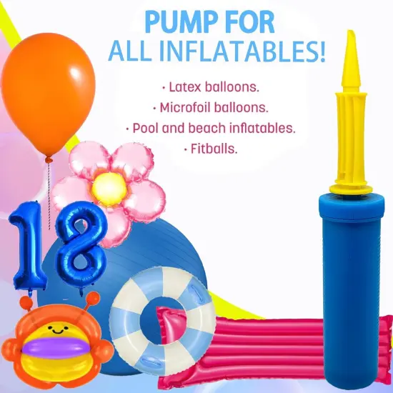 Balloon Hand Pump,Balloon Pump Hand Two-Way Dual Action,Air Pump for Balloons for Birthday Party Decorations, Portable Hand Pump for Balloons. (Pack of 1) {2}