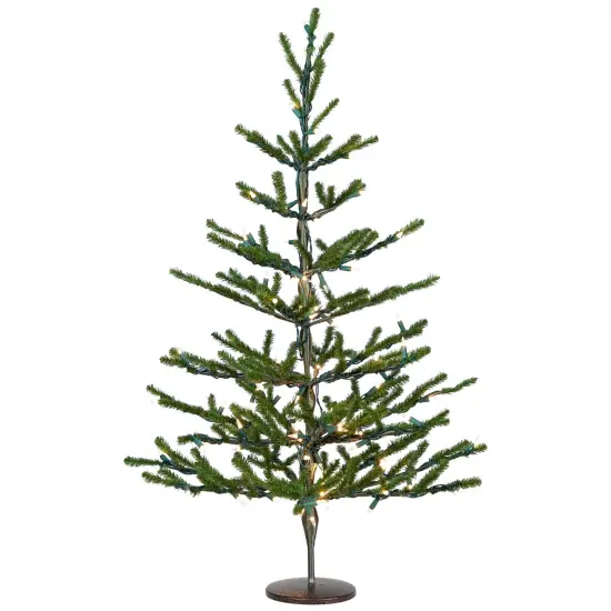 Northlight Alpine Coral Artificial Christmas Tree with Metal Base - 3' - Clear Lights Green {3}