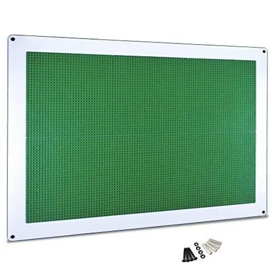 Creative QT Large Play-Up Green Building Brick - 24"x34" Activity Wall Panel for Kids Ages 4-14 – Pre-Assembled Makerspace Furniture – Wall Activity Board – Compatible with All Brick Brands {1}