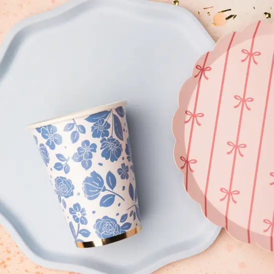 BELLE BLUE ELEGANT FLORAL CUPS {3}