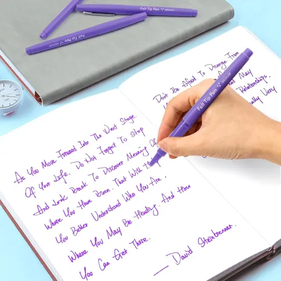 Felt Tip Pens, 60 Purple Pens, 0.7mm Medium Point Felt Pens, Felt Tip Markers Pens for Journaling, Writing, Note Taking, Planner, Perfect for Art Office and School Supplies {3}
