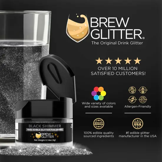 Black Shimmer Edible Glitter Spray Pump | Brew Glitter&reg; {2}