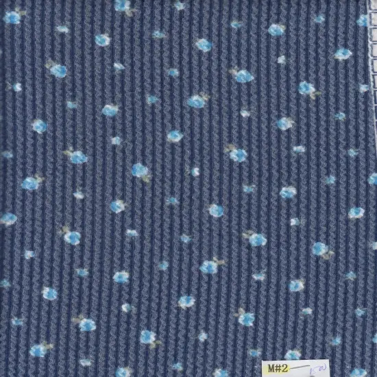 1 Yard Cozy Double Knit Ditsy Print Fabric Stretch Polyester Rayon Spandex 56/57 Inches Wide NAVY {3}