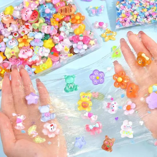 60Pcs Mixed Colors Slime Charms Assorted {5}