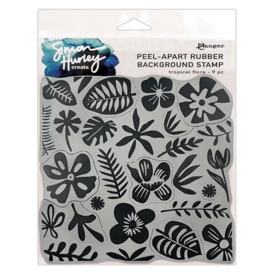 Simon Hurley create. Background Stamp 6"X6"-Tropical Flora {1}