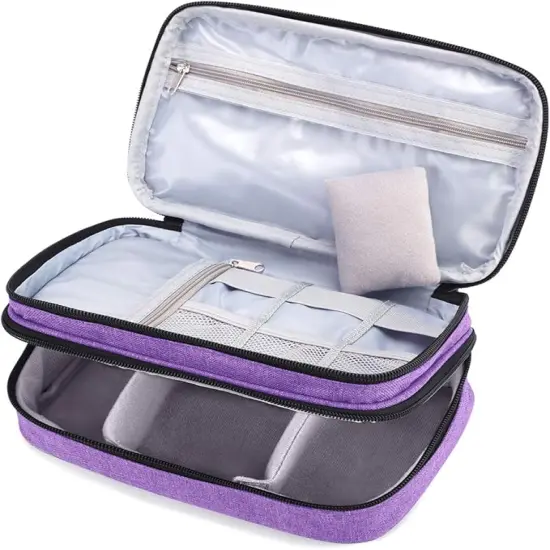 Sewing Accessories Organizer, Double-Layer Sewing Supplies Organizer for Needles, Scissors, Measuring Tape, Thread and Other Sewing Tools (NO Accessories Included), Purple {4}