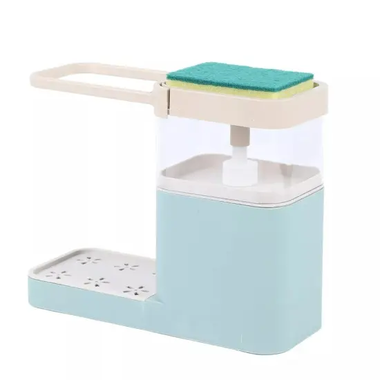 4 in 1 Dish Soap Dispenser Sink Pump Sponge Caddy Countertop Rack for Kitchen {1}