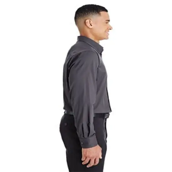 Devon & Jones&reg; CrownLux Performance Men's Tonal Mini Check Woven Shirt Carbon {4}