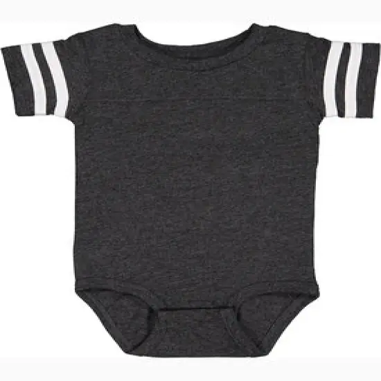 Rabbit Skins&reg; Infant Football Classic Crew Neck Short Sleeve Bodysuit VN SMOKE BD WHT {1}
