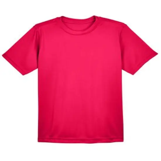 UltraClub&reg; Youth Cool & Dry Basic Performance Crew Neck Short Sleeve T-Shirt RED {1}