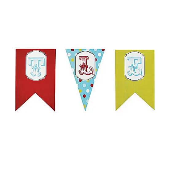 1st Birthday Little Man Cardboard Pennant Banner {3}