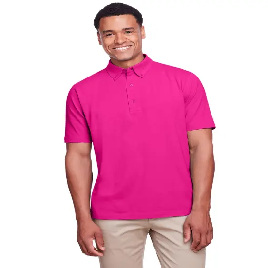 UltraClub&reg; Men's Lakeshore Stretch Cotton Performance Polo Jade {4}