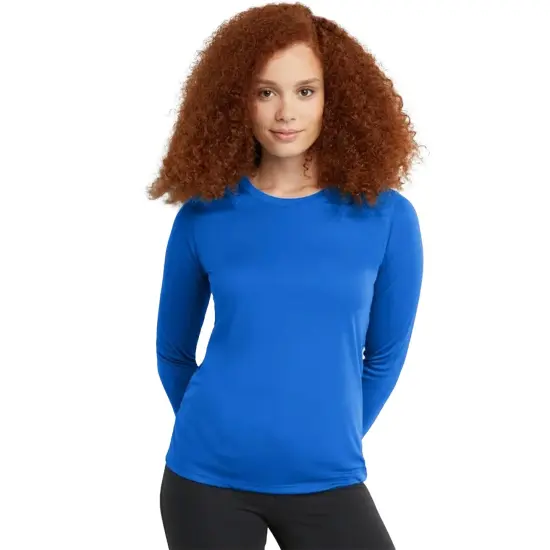 UltraClub&reg; Ladies Cool & Dry Performance Long-Sleeve Top Forest Green {5}
