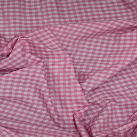 1 Yard Pink 1/8&Prime; Gingham Checkered Poly Cotton Fabric Apparel And Crafts Non-Stretch 58/59 Inch Wide {2}