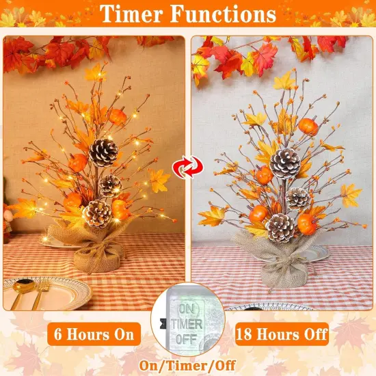 2 Pack Lighted Fall Tree Fall Decorations {3}