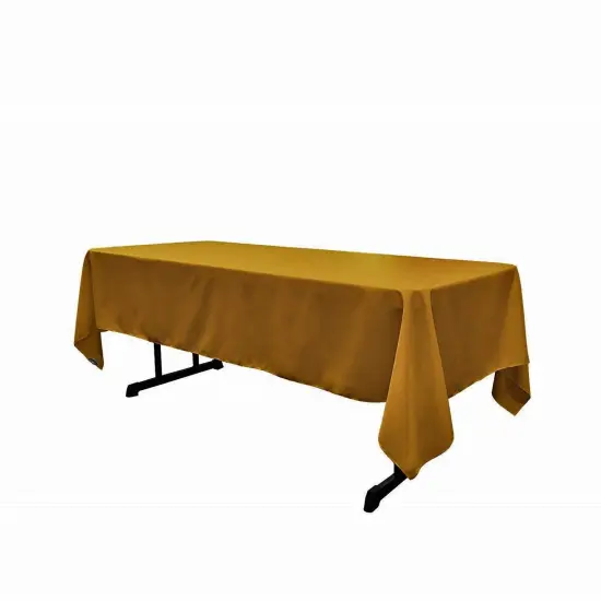 Rectangular Mustard Polyester Tablecloth 60&times;144 Inch Vibrant D&eacute;cor for Weddings, Parties & Banquets {1}