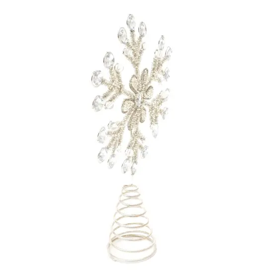 Snow Flake Tree Topper - Silver - 7" x 2" x 11" {4}
