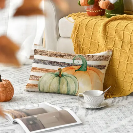 Set of 2 Thanksgiving Throw Pillow Covers Decorative Lumbar {2}