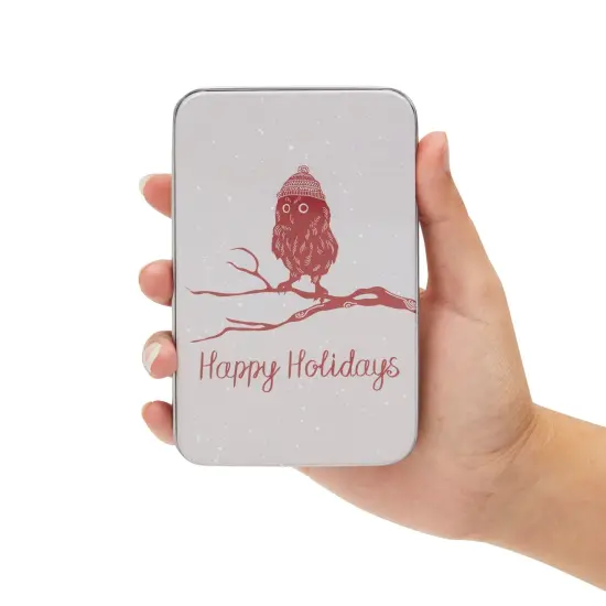 6 Pack Tin Christmas Gift Card Boxes With Lids for Stocking Stuffers, 6 Winter Animals Designs (5 x 3.25 In) {3}