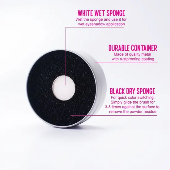 Zodaca Makeup Cosmetic Brush Cleaner Sponge Tool Remover Clean Eye Shadow Eyeliner Color Switch Iron Box Black {3}