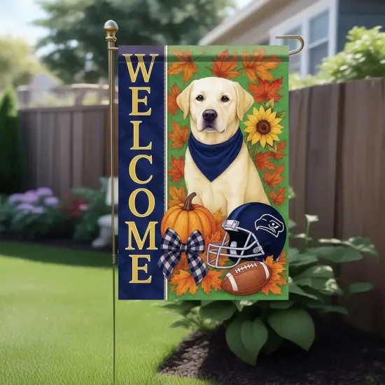 Thanksgiving Fall Garden Yard Banner Labrador Retriever Dog Flag 12x18 Inch {4}