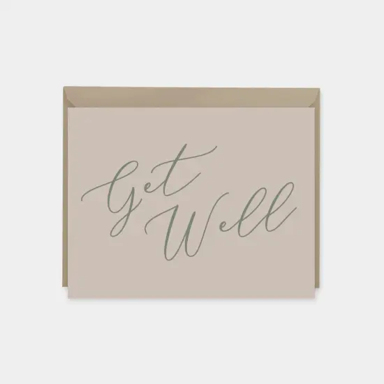 Get Well Card, Script Lettering Card {4}
