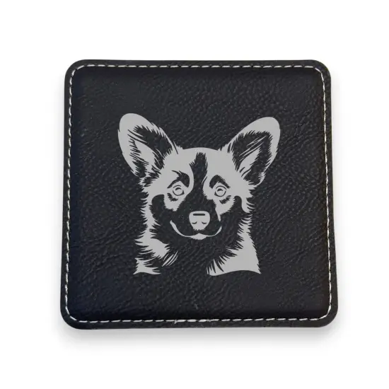 Coaster - Corgi - SET OF 2 - Leather or Stitched Cork Stitched Cork/Black {3}