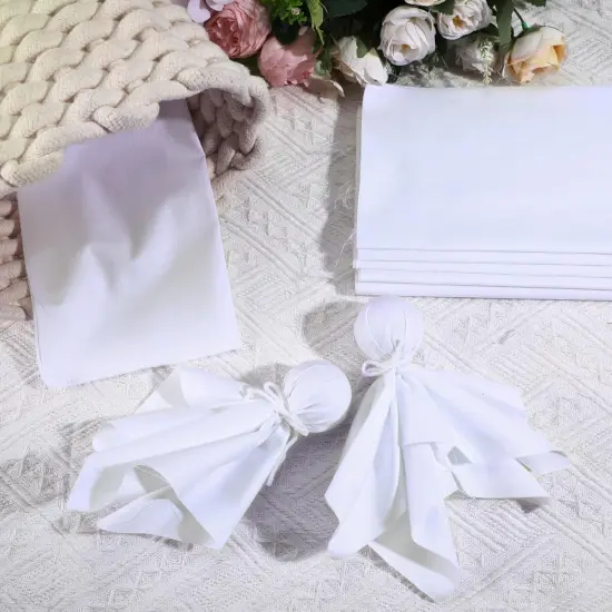 20 Pcs 10x10 Inch White Cotton Fabric Squares Precut {5}