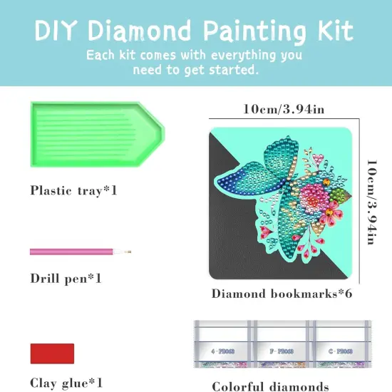 6 PCS Diamond Painting Bookmarks Kits for Adults - Butterfly {5}