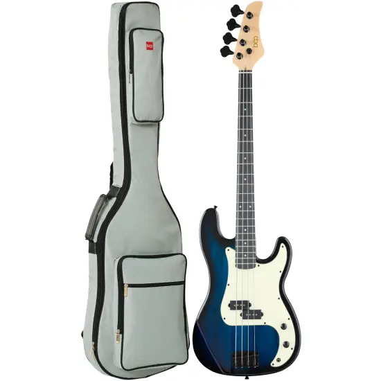 Best Choice Products Full Size Beginner 4-String Electric Guitar Bass Guitar w/ Padded Case Hollywood Blue/White {7}