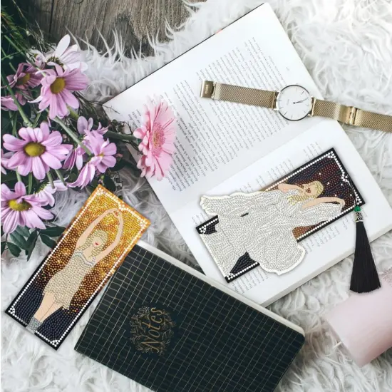 2 Packs 5D Singer Diamond Art Painting Bookmarks, Diamond Art Book Marks {4}