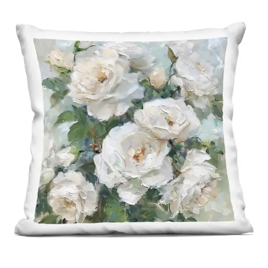 Stupell Industries Enchanted White Roses Indoor Pillow, 18 x 7 x 18 {1}