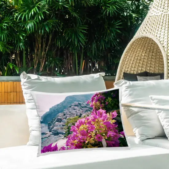 Stupell Industries Flowers In Positano Outdoor Pillow, 14 x 7 x 20 {2}
