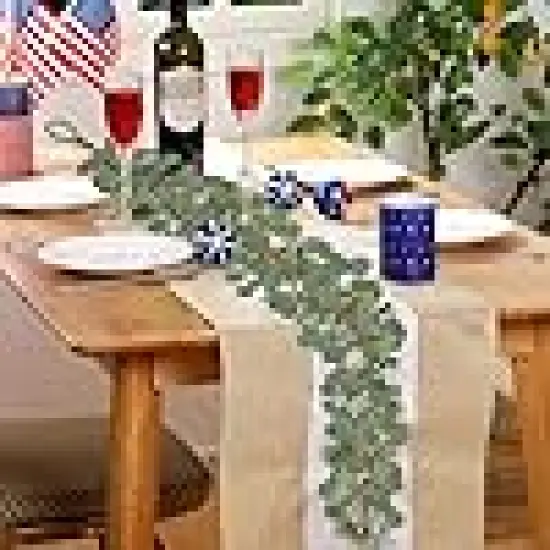 Artificial Eucalyptus Garland for Front Door Memorial Day Flag Day {2}