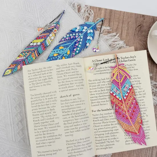 6 Pack Diamond Painting Bookmarks Kits for Read {2}