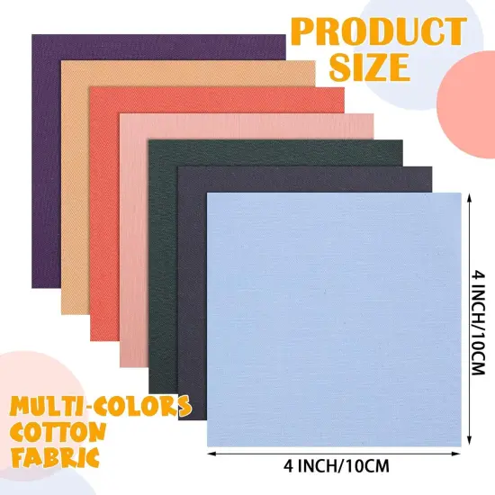 300 Pcs 4 x 4 Inches Multicolor Cotton Fabric Squares Solid Fat Quarters Precut {2}