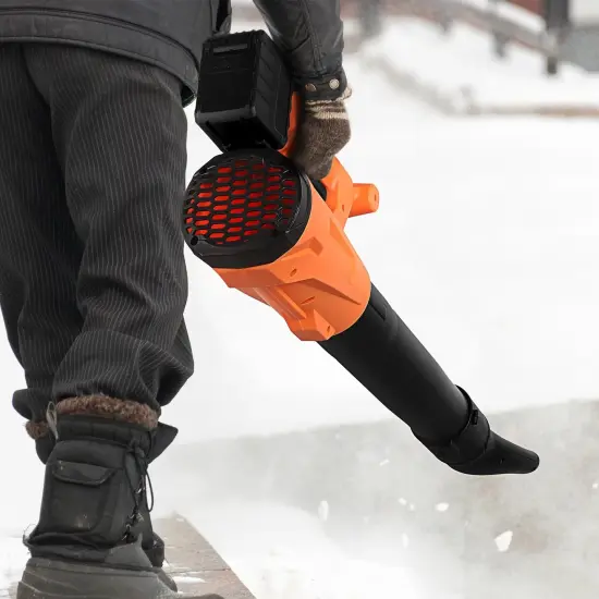 Snow Blower, 21V Electric Cordless Leaf Blower,2.0Ah Batteries and Charger Included, Lightweight Leaf Blower for Patio Cleaning, Lawn Care, Blowing Leaves and Dust {3}