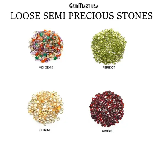 50 Carats Mixed Gems Natural Loose Gemstones | 100% Natural Loose Gemstones bulk| Grade A+ (natural inclusions) |Hand Cut and Polished | 20-30 pieces Gemstone Wholesale Lot by GM GemMartUSA {2}