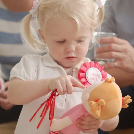 HABA Soft Baby Doll Roya - 10" Rag Doll with Red Pigtails, Pink Dress - Machine Washable HABA Doll - Ideal Soft Doll for 2 Year Old Girls Multicolor {5}