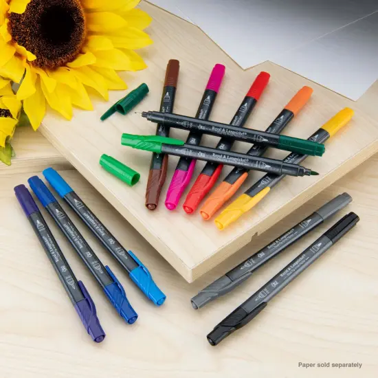 MARK-2401 | 12pc Fineliner and Pointed Round Dual-Tip Artist Markers {6}