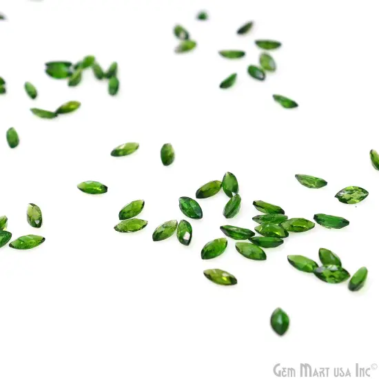 Chrome Diopside Marquise Gemstone, 6x3mm, 5 Carats, 100% Natural Faceted Loose Gems, Wholesale Gemstones {5}