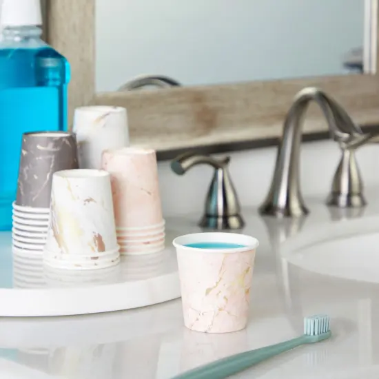 100 Pack 4 Oz Mini Disposable Paper Cups - Marble Disposable Party Cup for Espresso, Mouthwash, Tea, Coffee, Versatile Espresso Cups Multicolor {3}