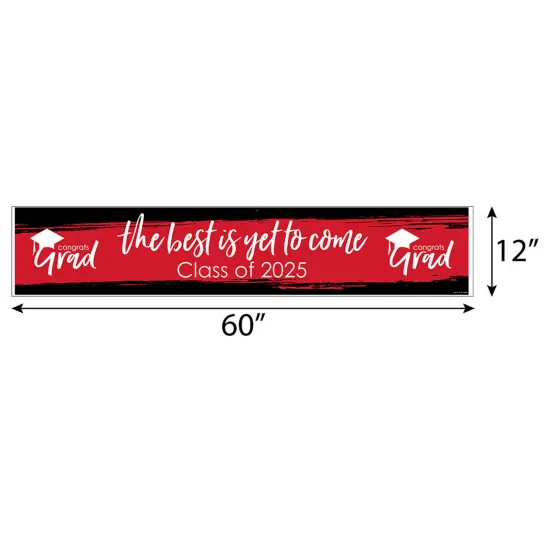 Big Dot of Happiness Red 2025 Graduation Party Decorations Party Banner {3}