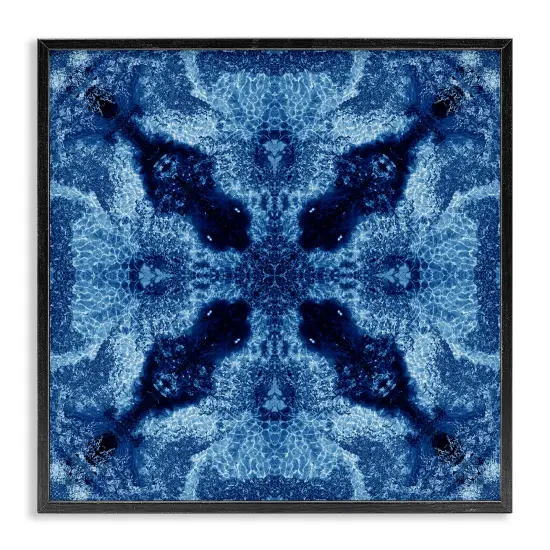 Stupell Industries Blue Mosaic Motif Framed Giclee Wall Art Design by El Perkin {1}