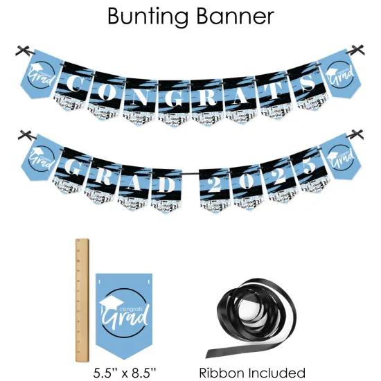 Big Dot of Happiness 2025 Light Blue Graduation Party Supplies - 387 Piece Decoration Kit - Fundle Bundle {4}