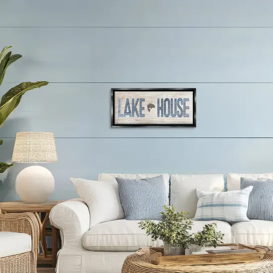 Stupell Industries Lake House with Fish Motif Floating Frame By Susan Arnot {2}