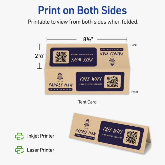 Avery Kraft Brown Tent Cards, 2-1/2" x 8-1/2" Rectangle {6}