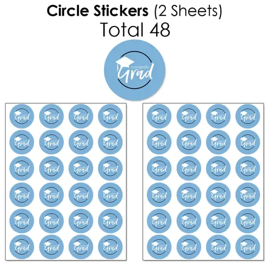 Big Dot of Happiness 2025 Light Blue Graduation Party Candy Favor Sticker Kit - 304 Pieces {7}