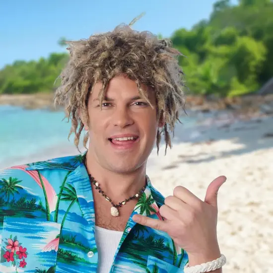 Surfer Adult Dirty Blonde Costume Wig {3}